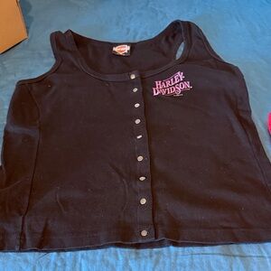 Harley-Davidson Black and Pink Kids Camisole